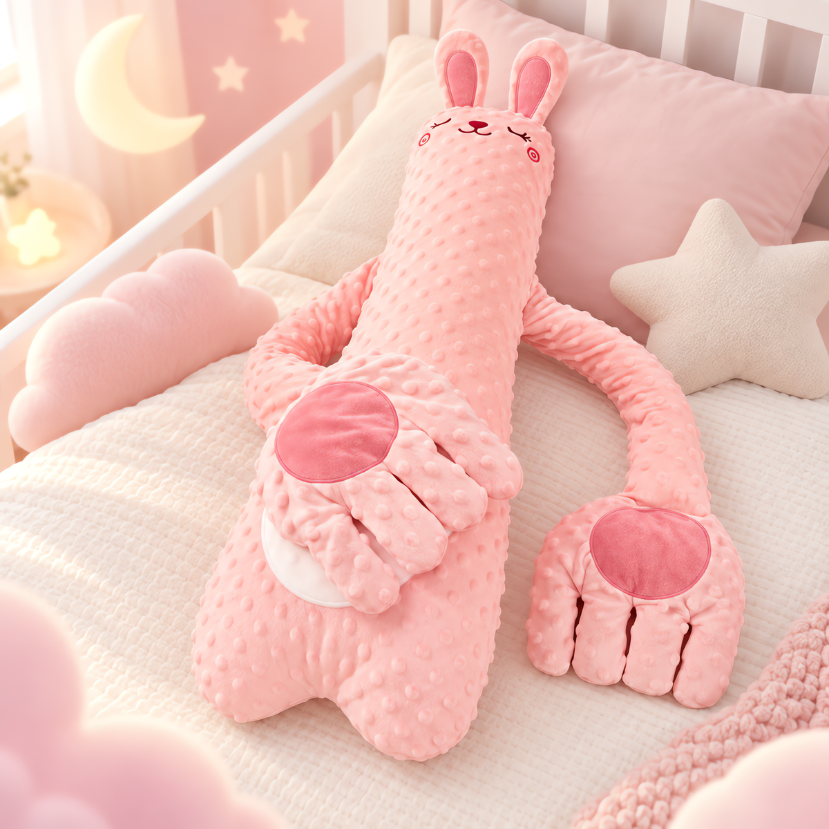 Almohada Calmante para Bebé con Mano de Palmaditas y Sonidos Relajantes
