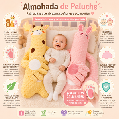 Almohada Calmante para Bebé con Mano de Palmaditas y Sonidos Relajantes